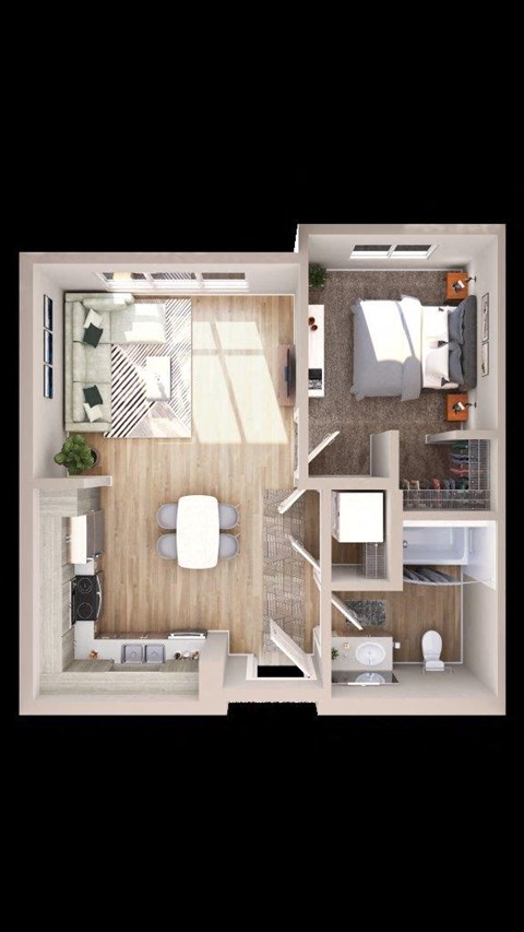 Adara at SeaTac Apartments A4 3D Floor Plan